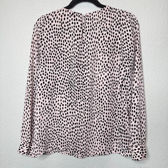 J. Crew Pink Dot Feminine Blouson Long Sleeve Blouse X-Small - Picture 8 of 12